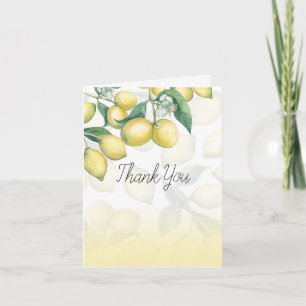 Carte De Remerciements Le citron s'embranche le pays blanc et jaune