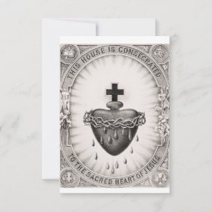 Carte De Remerciements Le Cœur très saint de Jésus Symbole divin