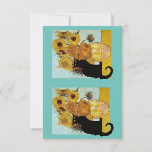 Carte De Remerciements Le Conversation Noir et Van Gogh Sunflowers,