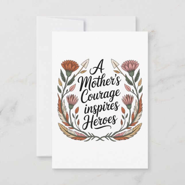 Carte De Remerciements Le courage d'une mère inspire des héros (Devant)