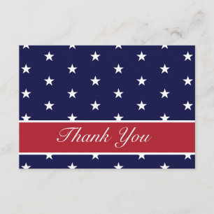 Carte De Remerciements Le drapeau américain tient le premier rôle des
