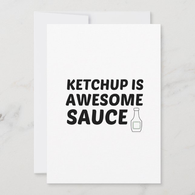 CARTE DE REMERCIEMENTS LE KETCHUP EST UNE SAUCE INCONTOURNABLE (Devant)