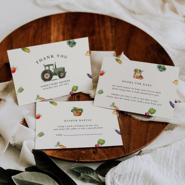 Carte De Remerciements Le marché des agriculteurs Baby shower cultivé loc (Créateur téléchargé)