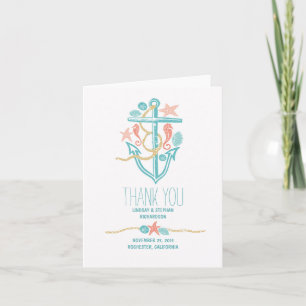 Carte De Remerciements Le mariage de bord de la mer vous remercient des