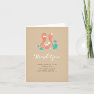Carte De Remerciements le mariage de plage mignon vous remercient des
