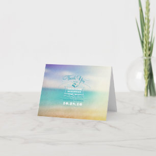 Carte De Remerciements Le mariage de plage moderne vous remercient des