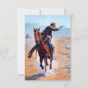 Carte De Remerciements "Le Messager" Art occidental de Charles Schreyvoge