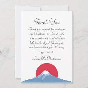 Carte De Remerciements Le Mont Fuji Et Le Baby shower Du Soleil