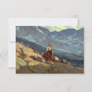 Carte De Remerciements "Le paqueteur solitaire" Art occidental d'Edgar Pa