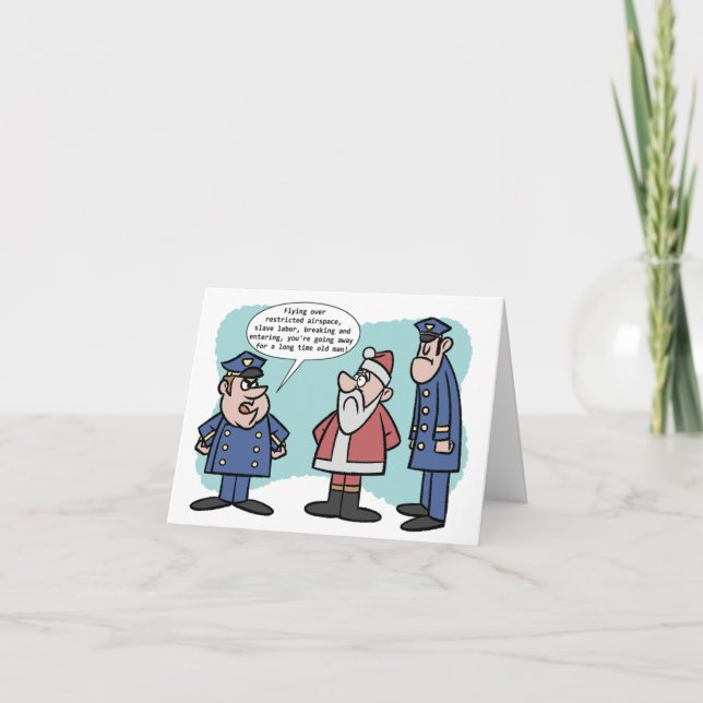 Carte De Remerciements Le Père Noël en difficulté (Devant)