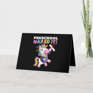 Carte De Remerciements Le préscolaire l'a cloué Unicorn Graduation Cap