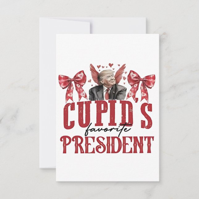 Carte De Remerciements Le président favori de Cupid, Valentine Trump (Devant)