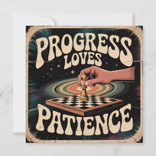 Carte De Remerciements Le progrès aime la patience (Devant)