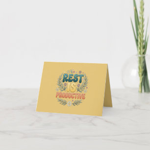 Carte De Remerciements Le repos est productif Inspiration pour les soin