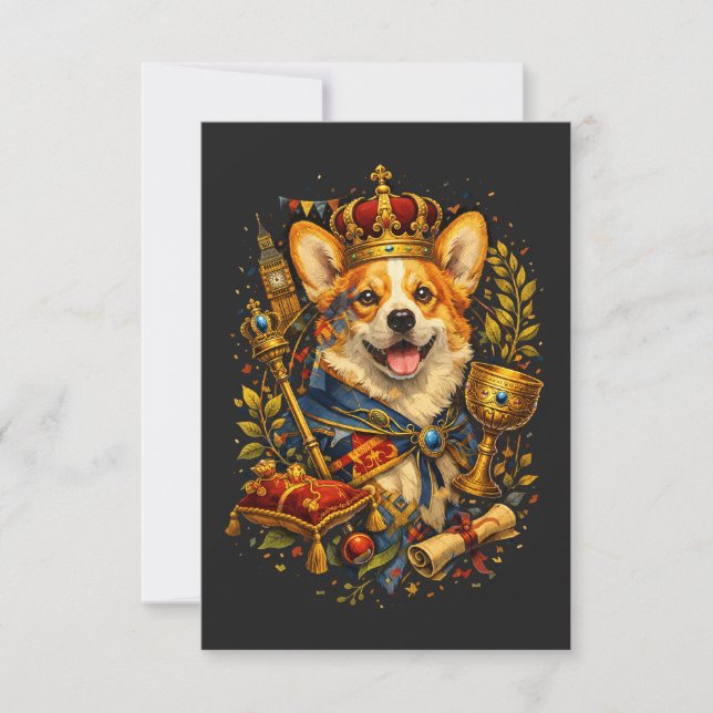 Carte De Remerciements Le Roi Corgi (Devant)