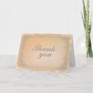 Carte De Remerciements Le rouleau vintage gris affligé de gunmetal vous