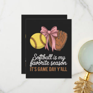 Carte De Remerciements Le softball est ma saison préférée