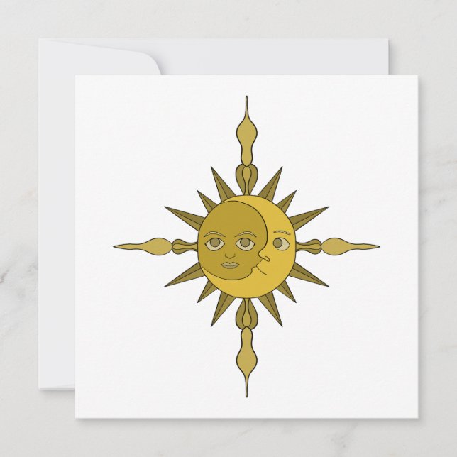 Carte De Remerciements Le Soleil et la Lune (Devant)