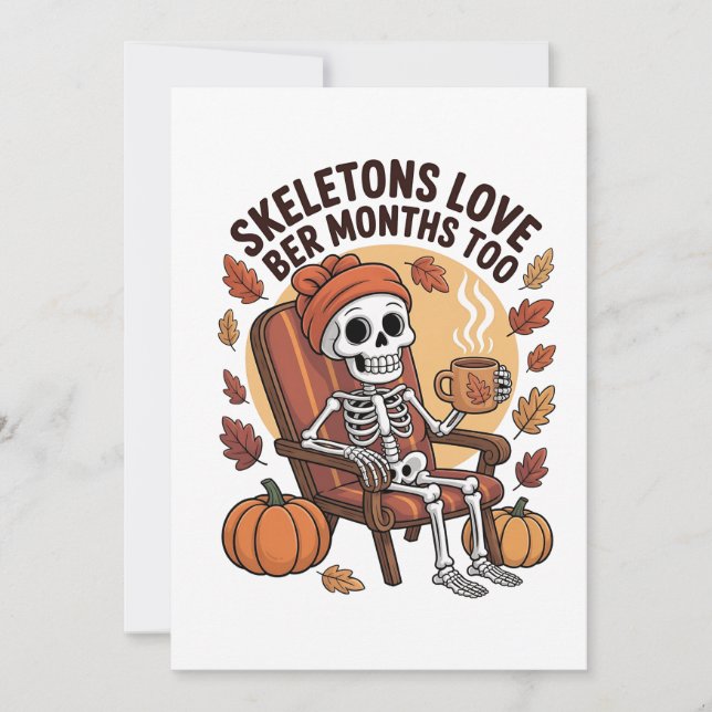 Carte De Remerciements Le squelette aime les mois plus longs trop Éffraya (Devant)
