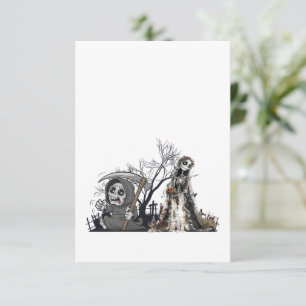 Carte De Remerciements Le squelette et la mariée cadavre.
