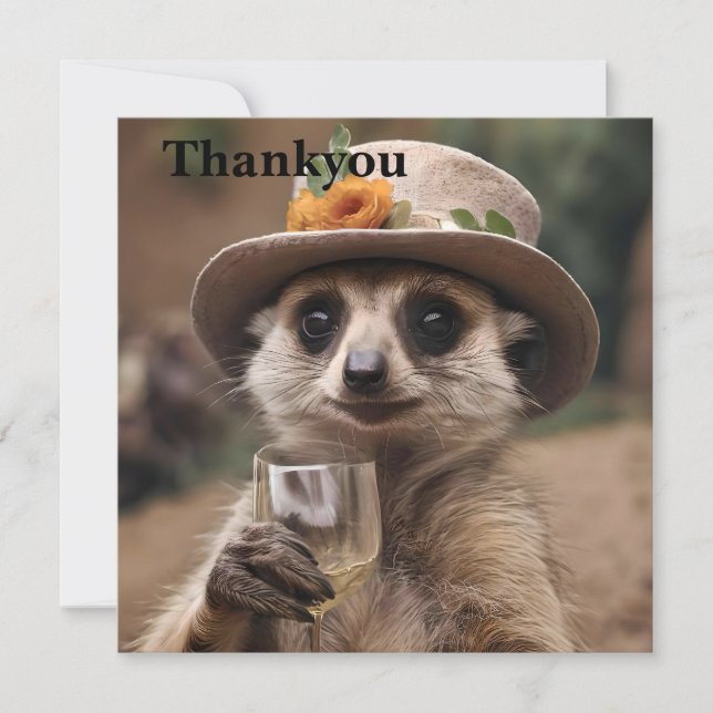Carte De Remerciements Le Vin De Granny Meerkat, (Devant)