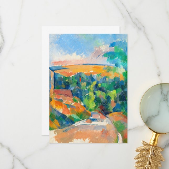 Carte De Remerciements Le virage de Paul Cezanne (Devant/Arrière en situation)