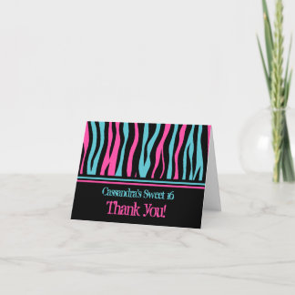 Carte De Remerciements Le zèbre vous remercient anniversaire du bonbon 16
