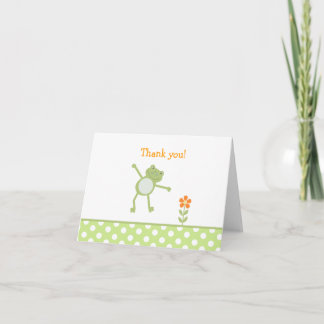 Carte De Remerciements LEAP FROG FROGY GREEN Folded Thank you note