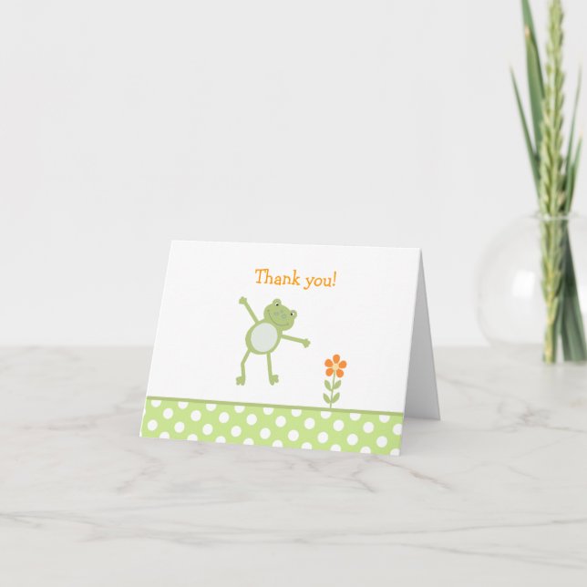 Carte De Remerciements LEAP FROG FROGY GREEN Folded Thank you note (Devant)
