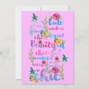 Carte De Remerciements Lecteur de fleurs Fleur mignonne Moderne Belle