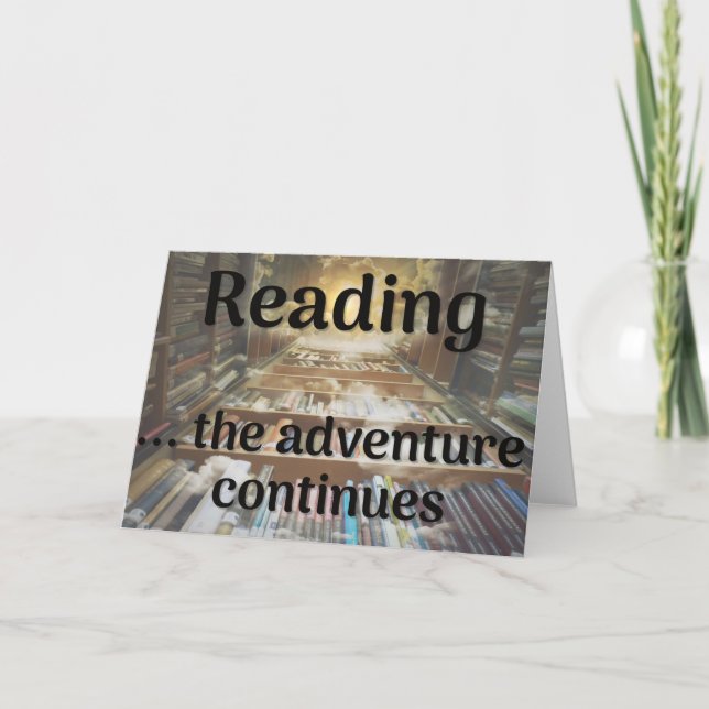 Carte De Remerciements Lecture, l'aventure continue (Devant)