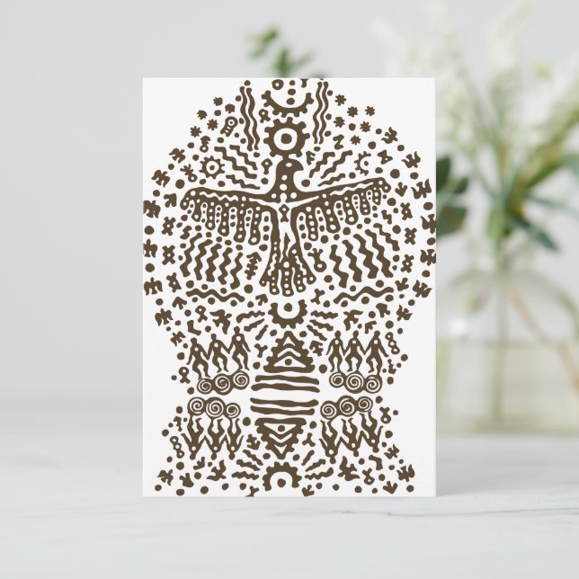 Carte De Remerciements Légende ancienne : Oiseau géant et tentes tribales (Debout devant)