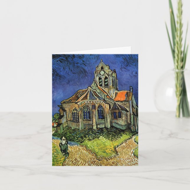 Carte De Remerciements L'église d'Auvers-sur-Oise par Vincent van Gogh Ma (Devant)