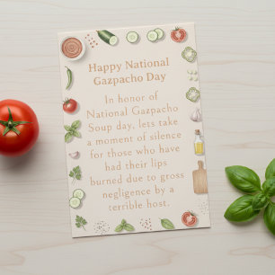Carte De Remerciements légumes amusants Journée nationale du gaspacho