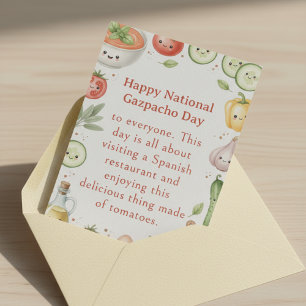 Carte De Remerciements légumes amusants Journée nationale du gazpacho