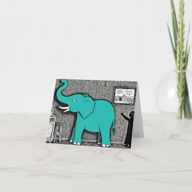 Carte De Remerciements L'Éléphant Dans La Chambre (Devant)