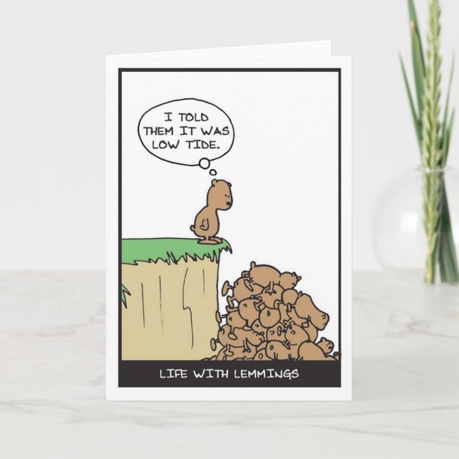 Carte De Remerciements Lemmings à basse marée - Bandes dessinées semi-cui (Devant)