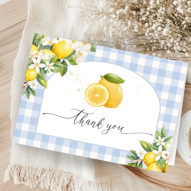 Carte De Remerciements Lemon Citrus Baby Shower Boy Folded Thank You Card (Créateur téléchargé)