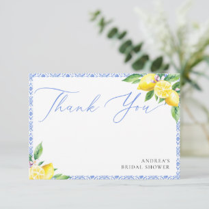 Carte De Remerciements Lemon Italien Positano Bleu Baby Shower