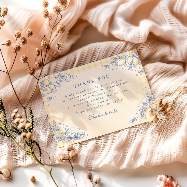 Carte De Remerciements Lemon Olive Ciao Miss Bridal Shower (Créateur téléchargé)