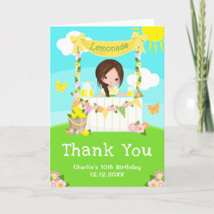 Carte De Remerciements Lemonade Stand Anniversaire Brown coiffeuse