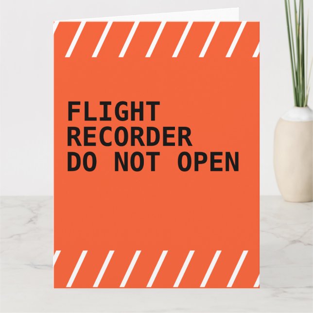 Carte De Remerciements "L'enregistreur de vol n'ouvre pas" Black Box Avia (Devant)