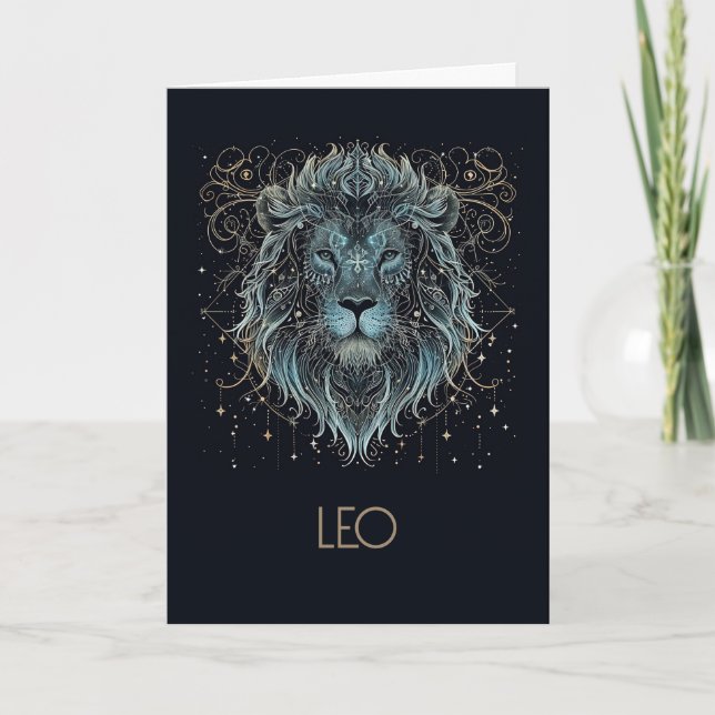Carte De Remerciements Leo Zodiac Constellation Blank Folk Card (Devant)