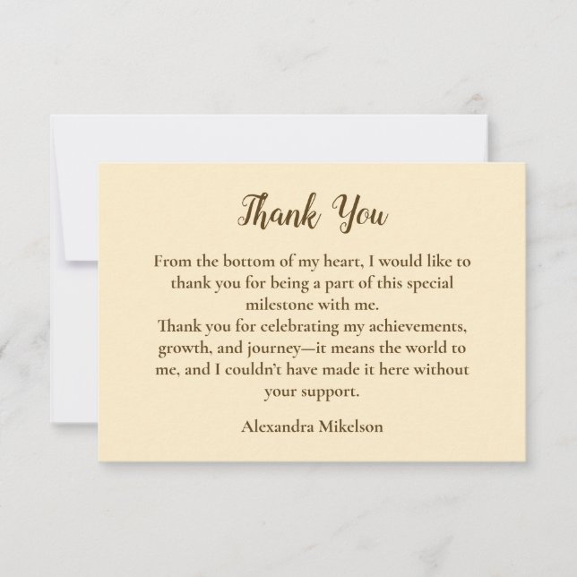 Carte De Remerciements Leopard Neutral 50 & Fabulous Birthday (Devant)