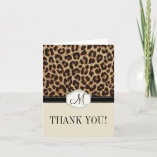 Carte De Remerciements Léopard Spots Monogram