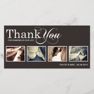 CARTE DE REMERCIEMENTS L'ÉPOUSANT MODERNE DES