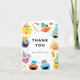 Carte De Remerciements Les amis de Sesame Street Confetti Anniversaire 