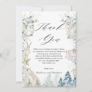 Carte De Remerciements Les animaux de l'Arctique Baby shower d'hiver Wond