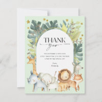 Les animaux Safari menthe baby shower moderne