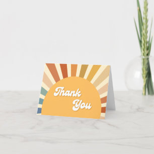 Carte De Remerciements les années 70 Baby shower Bohemian Douche Boho Sun